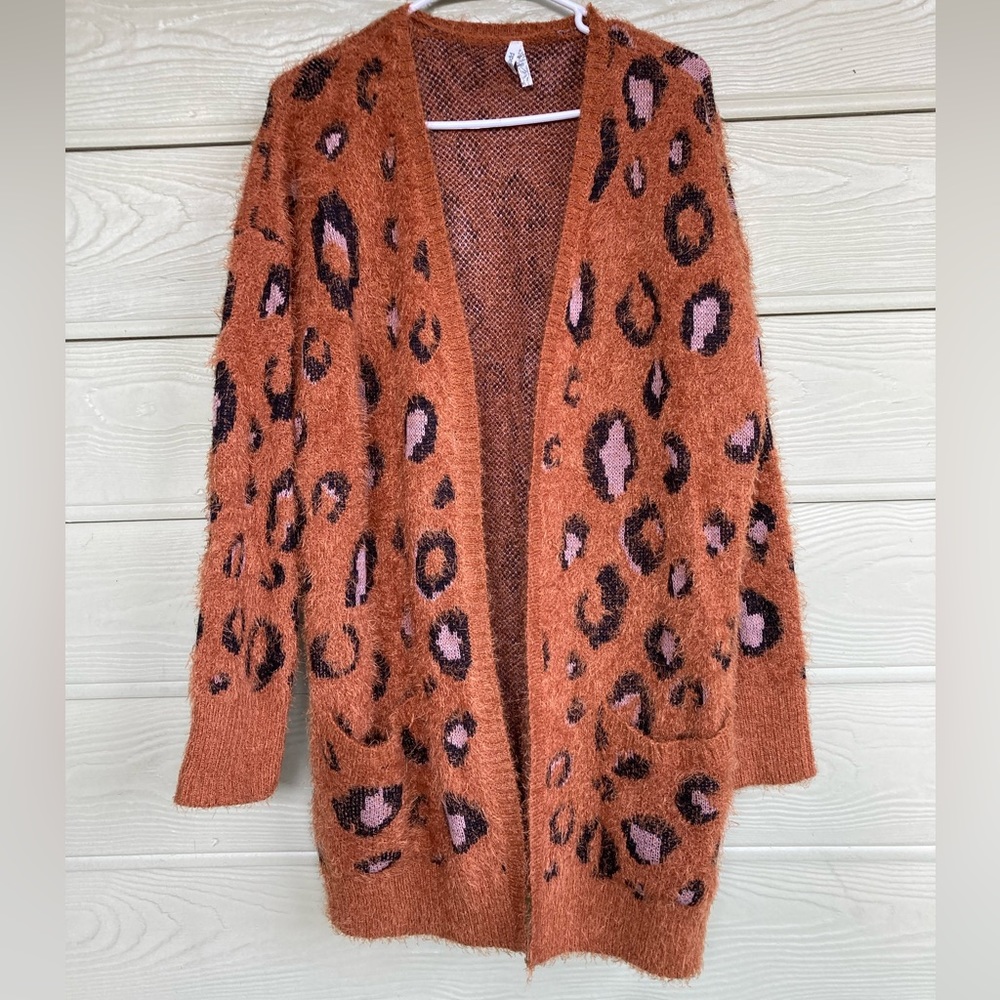 Super soft chenille leopard cardigan